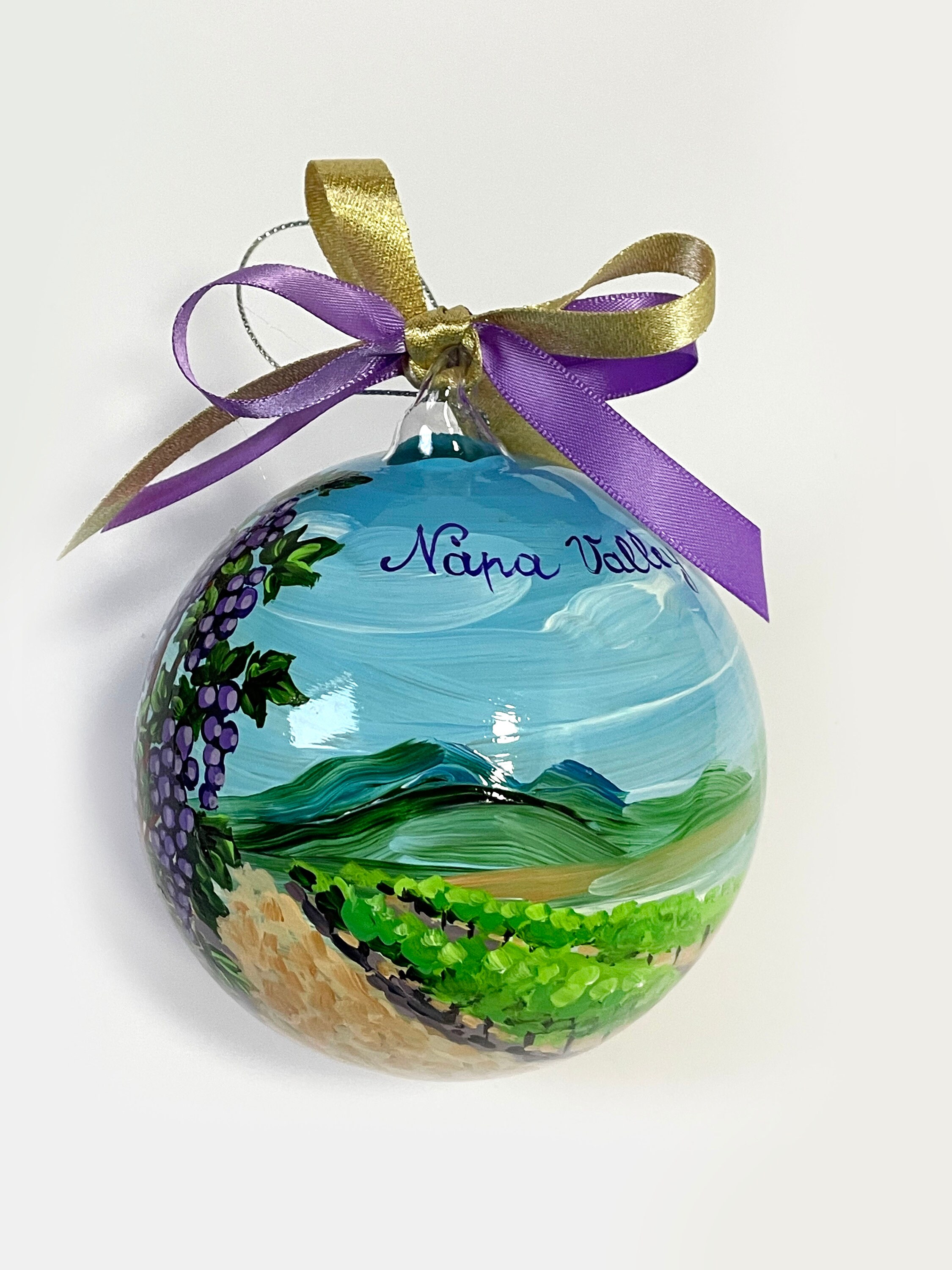 Napa Valley Custom Hand Painted Ornament With Vineyard Etsy