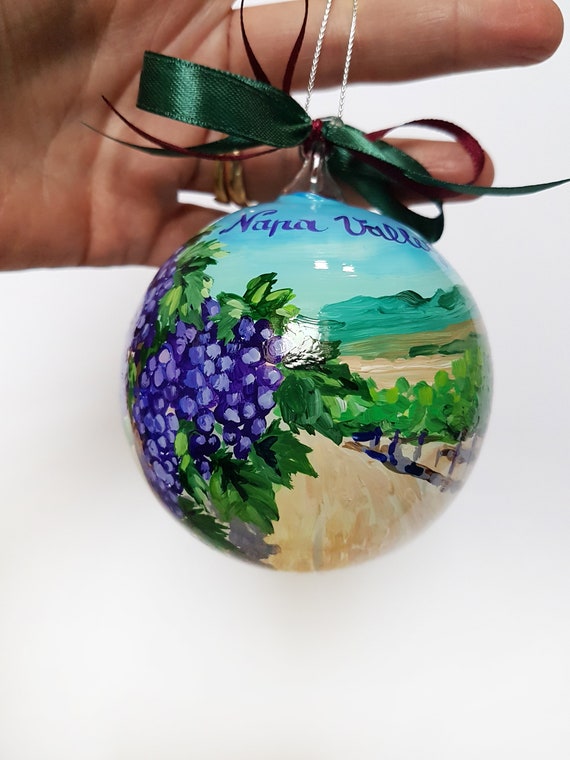 Napa Valley custom hand painted ornament with vineyard Etsy