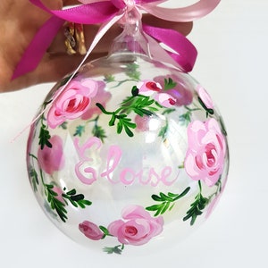 Hand painted flower and name ornament. Gift for teens, girls. Great for mother&#39;s day, gift for sister or dear best friend.