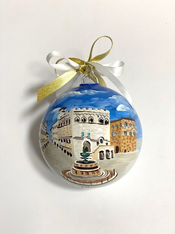 Perugia souvenir italiano decorato a mano, ricordo di viaggio, collezione  di ornamenti unici. Regalo per amante arte italiana, made in Italy -   Italia
