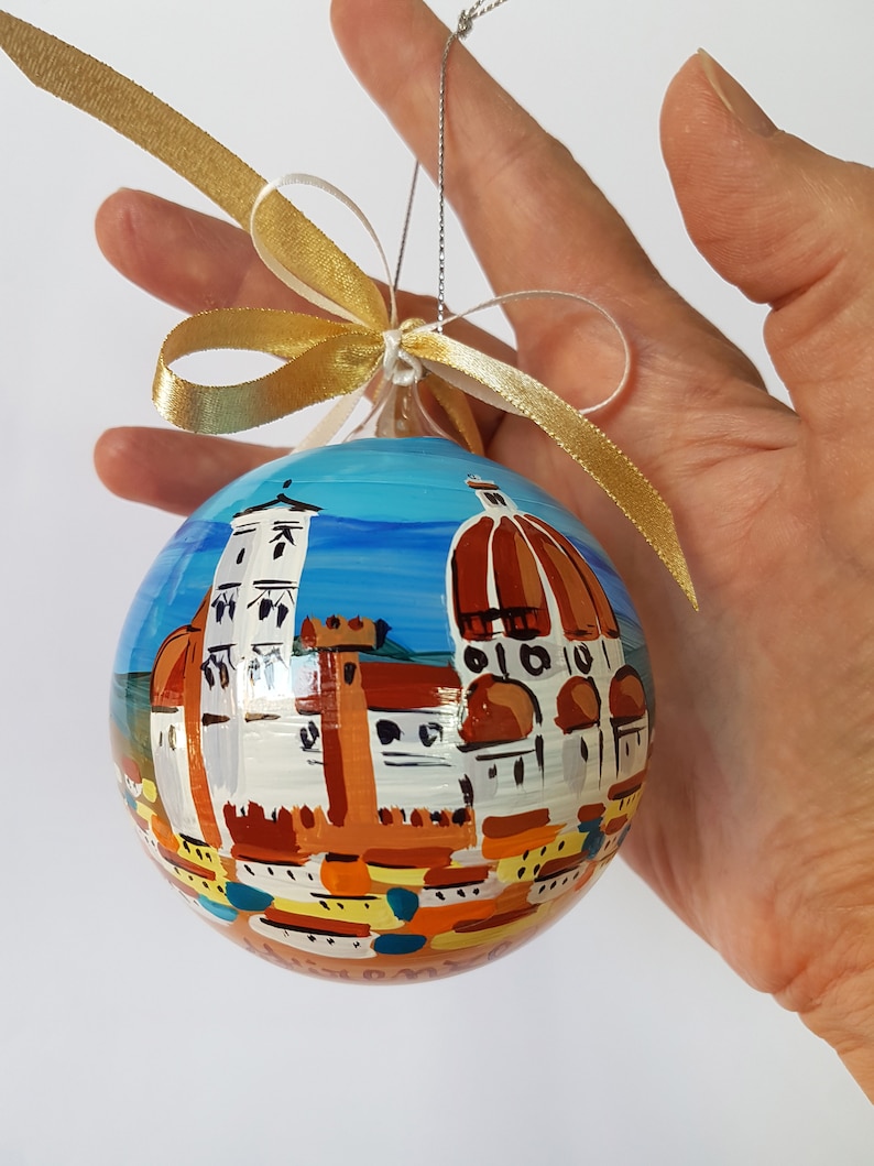 Florence ornament souvenir from Italy. Hand painted Christmas Etsy