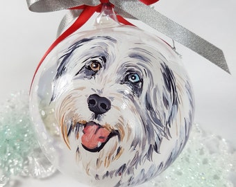 Personalized  dog from photo, hand painted portrait of your dog, pet ornament. Gift idea for a friend animal owner or for your family.