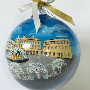 Custom City, Genoa Italy. Gift ornament for travelers to Italian countries of art, souvenir of travel, holiday of pleasure or work. image 4