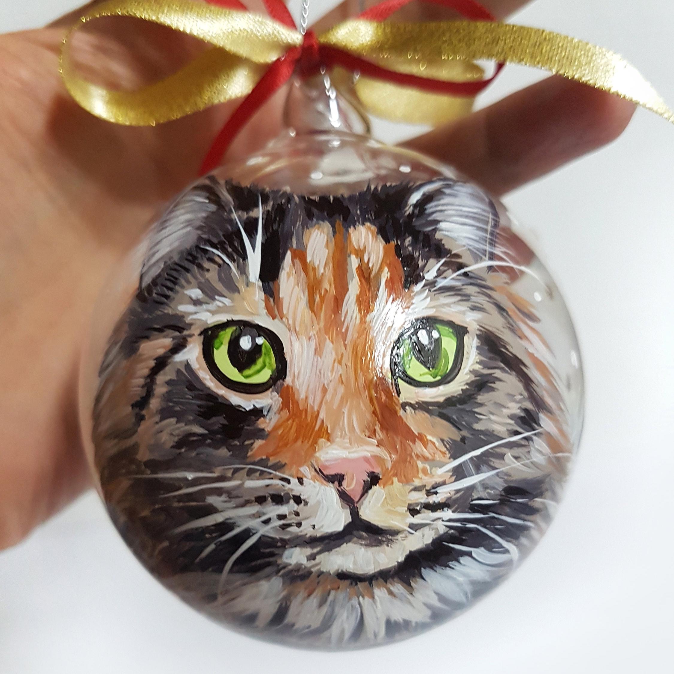 Custom Cat Pet Photo Engraved Family Memory Ornament -personalized