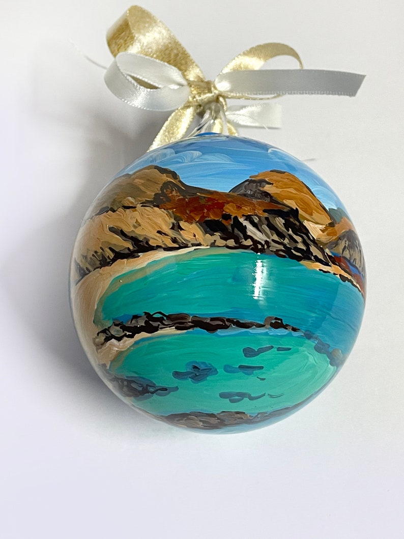 Galapagos Islands hand painted ornament, souvenir of your holidays. Handmade personalized gift for travellers, unique gifts. image 2