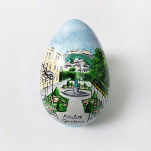 Uovo di ceramica decorato con città o paesaggio personalizzato. Oggetto originale e unico, regalo per amici speciali o per la tua collezione immagine 8