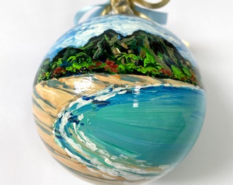 Hawaii Islands ornament. Fantastic dream holiday souvenir, personalized gift for travel friend, gift for people who likes Hawaiaan style.
