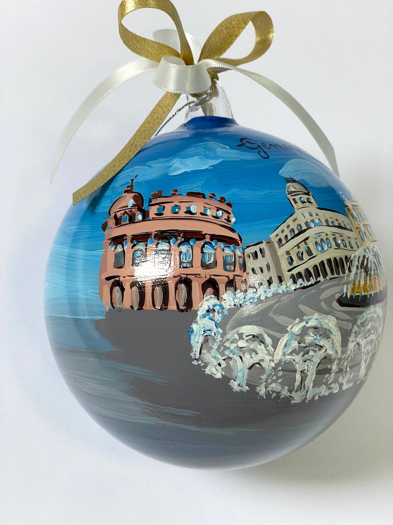 Custom City, Genoa Italy. Gift ornament for travelers to Italian countries of art, souvenir of travel, holiday of pleasure or work. image 3