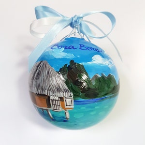 Personalized Bora Bora Souvenir, Hand Painted Christmas Ornament. Ideal ...