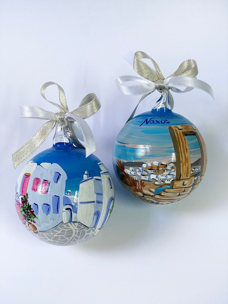 Paros Greece customizable ornament on request. Cities and landscapes of Greece, holiday souvenirs, cruise souvenir in the Cyclades. image 7