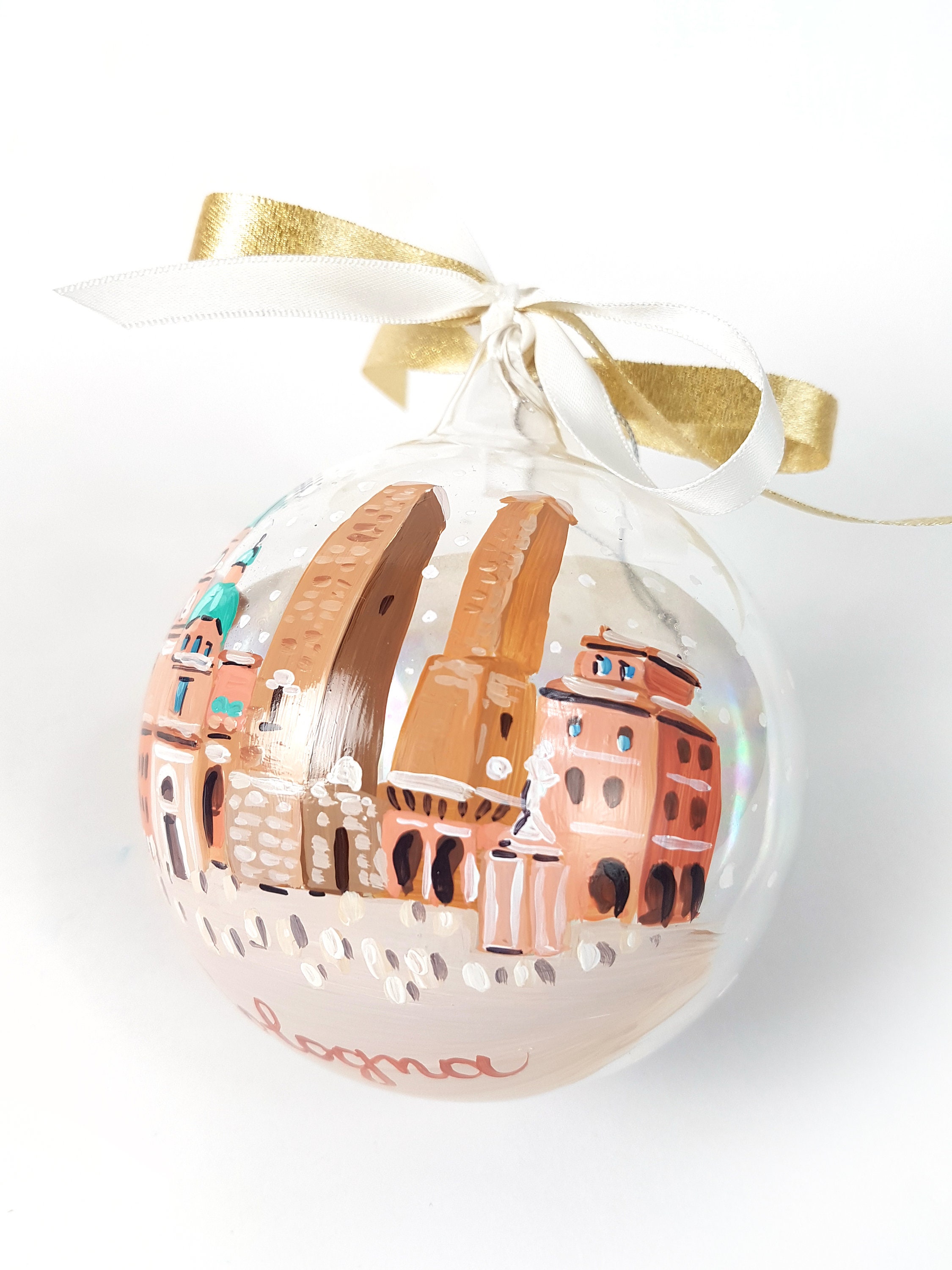 Bologna ornament customized Italian cities Christmas hand | Etsy