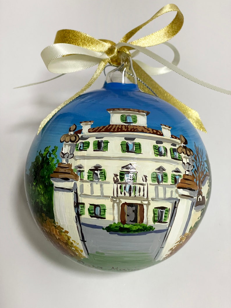 Custom Villa ornament, holiday Hotel restaurant, remembering a loved one wedding, Souvenir gift from Italy, la dolce vita, luxury villa. image 7