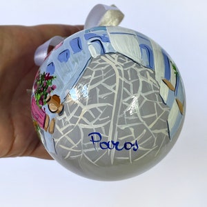 Paros Greece customizable ornament on request. Cities and landscapes of Greece, holiday souvenirs, cruise souvenir in the Cyclades. image 4