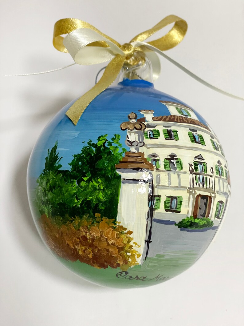 Custom Villa ornament, holiday Hotel restaurant, remembering a loved one wedding, Souvenir gift from Italy, la dolce vita, luxury villa. image 5