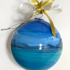 Croatia souvenir, Trogir hand painted ornament, unique original gift for travelers andcruise sea lovers. Personalized Christmas baubles. image 3