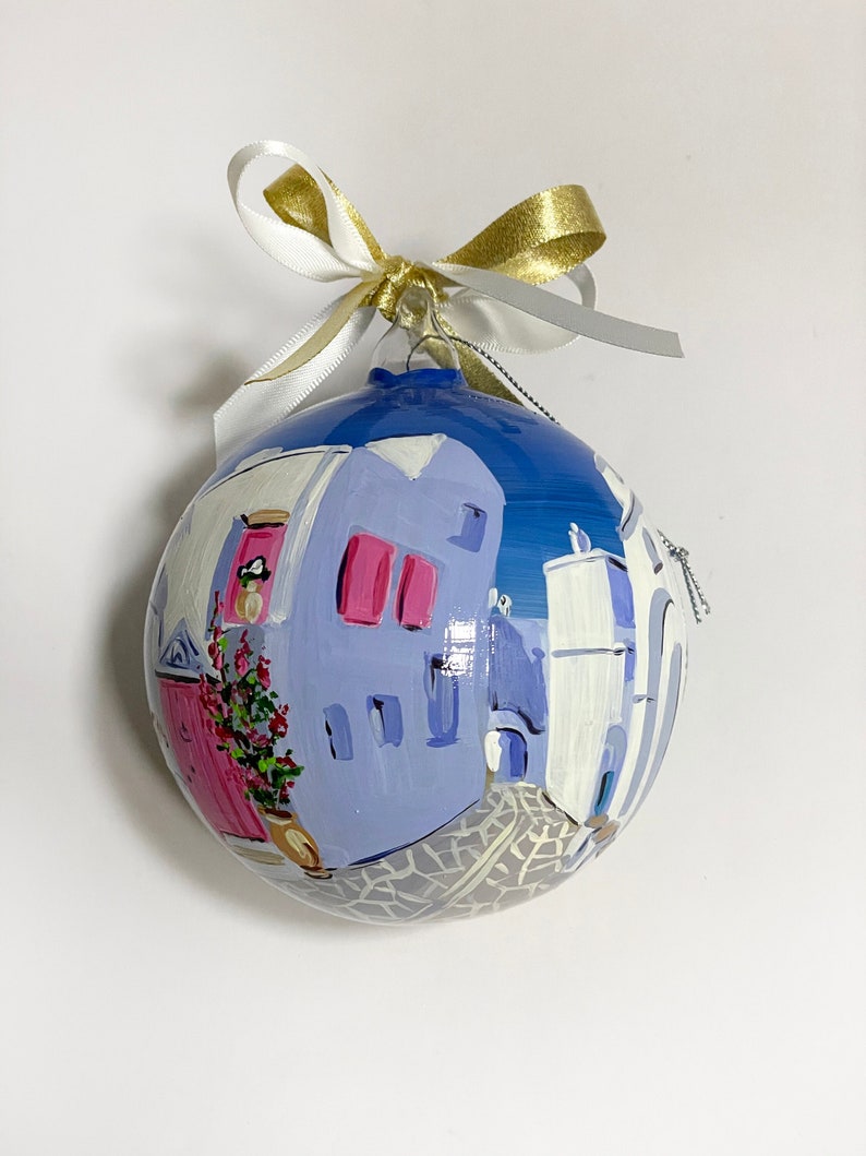 Paros Greece customizable ornament on request. Cities and landscapes of Greece, holiday souvenirs, cruise souvenir in the Cyclades. image 1