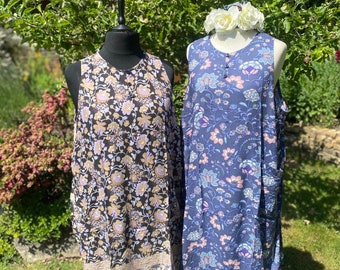 Sukienka-tunika boho z wiskozy: letni styl cottagecore z kieszeniami