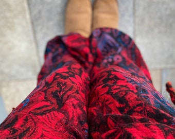 Pantalon large Natasha, chaud et confortable, taille unique - taille élastiquée - bohème - hippie - festival - yoga - sarouel - unisexe