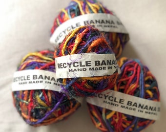 Banana Yarn Recycled Rainbow Ball -  200g or 100g