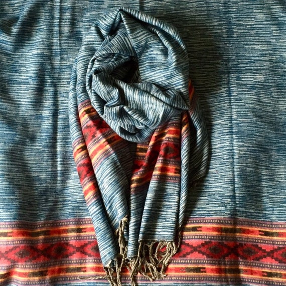Blanket Scarf Geo Stripe Style Scarf Shawl Yoga Blanket Acrylic
