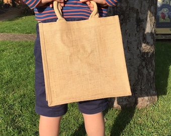 Jute Shopping Bag - Laminated - Foldable- Reusable-Tote