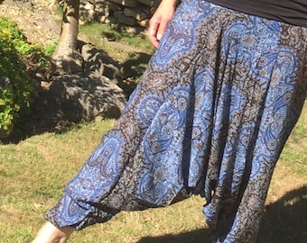 Paisley Harem Pants: Boho Festival Style, One Size