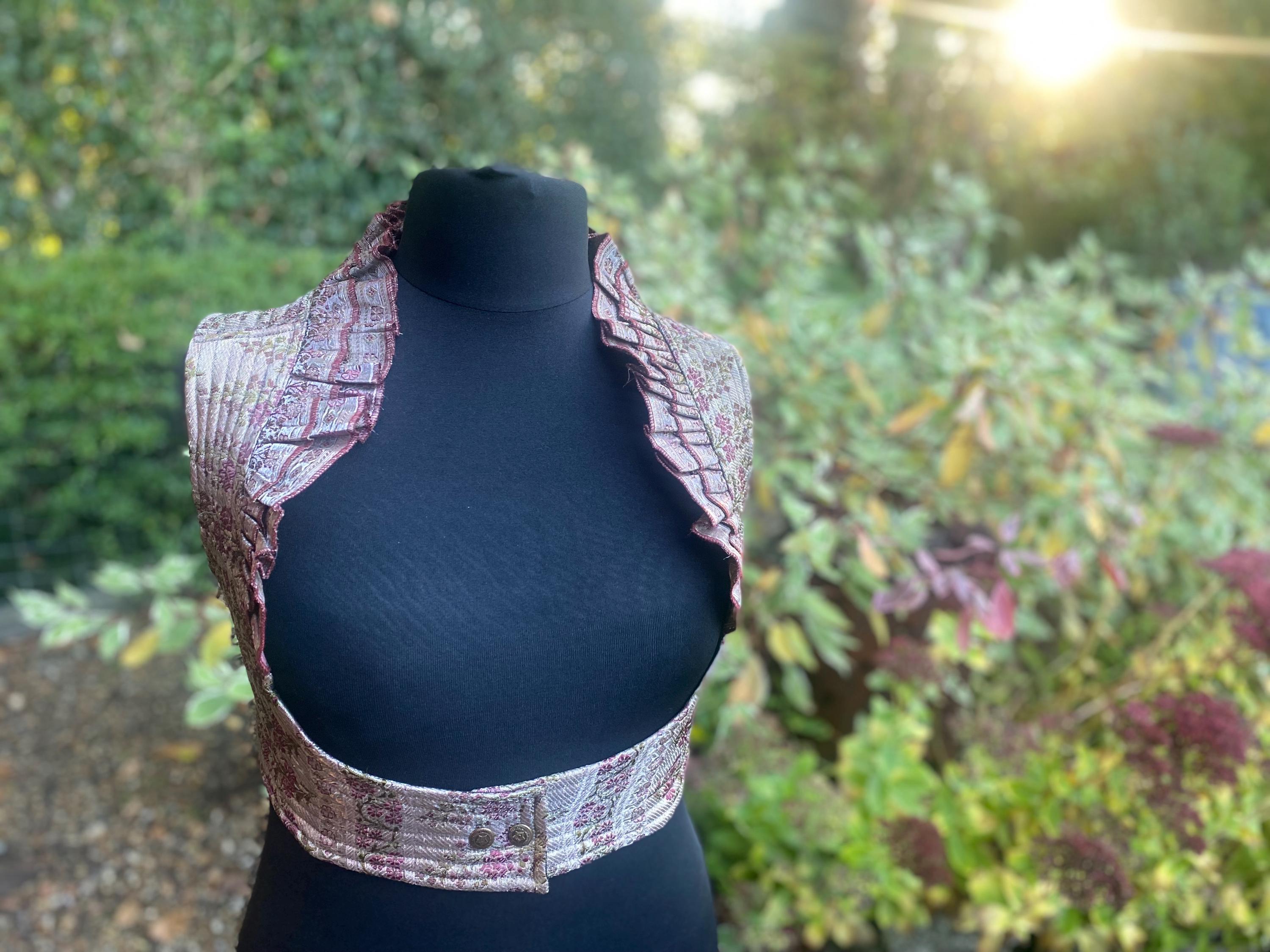 Sari Silk Underbust Corset Top: Steampunk Burlesque Bodice (XXXL