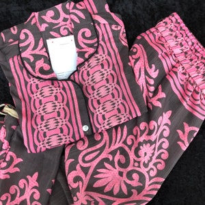 Vintage Sari Pyjamas Medium Luxury Loungewear Pink