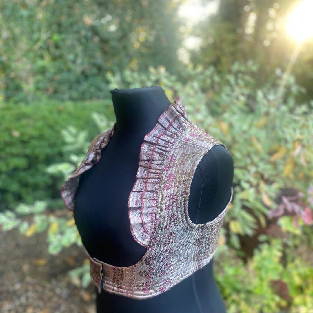Sari Silk Underbust Corset Top: Steampunk Burlesque Bodice (XXXL