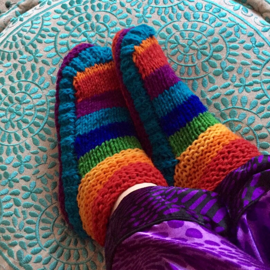 rainbow chunky wool