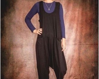 Anna - Harem Style Romper, Playsuit, Dungarees, Jumpsuit, All in One Cool Comfortable, One Size -Yoga- Harem- Black Green Grey
