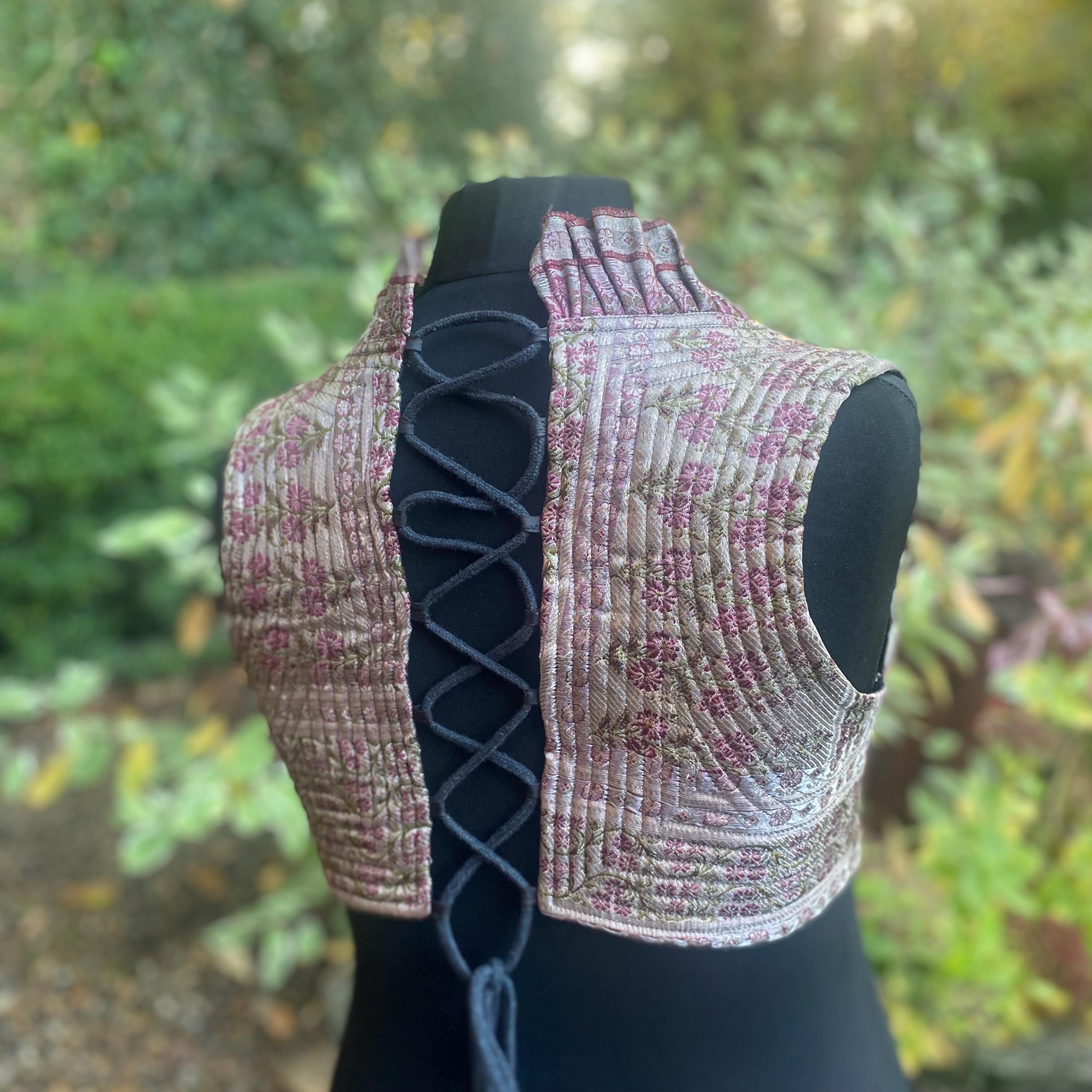 Sari Silk Underbust Corset Top: Steampunk Burlesque Bodice (XXXL