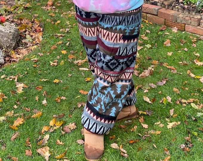 Featured listing image: Geo Blanket Harem Pants: Warm Boho Festival Trousers