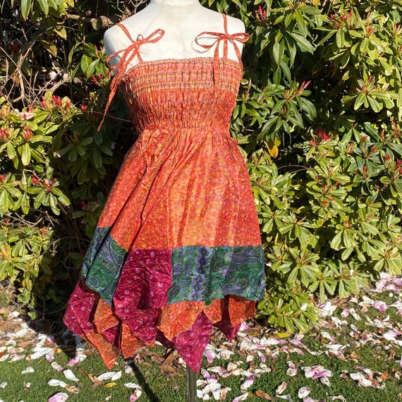 handkerchief fairy dress Diane Freis - Whimsical Floral pink Teal Diane Freis Dress main image 1
