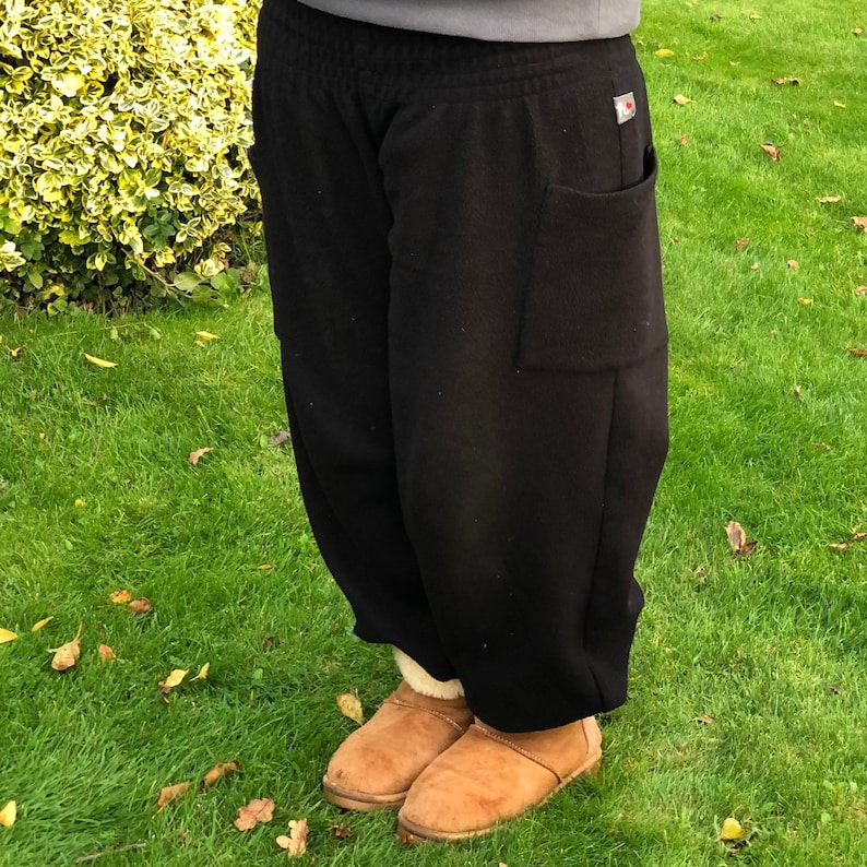 Natasha Cosy Warm Fleece Harem Pants Black Green Boho Style Yoga Pants 2 sizes Plus Size image 1