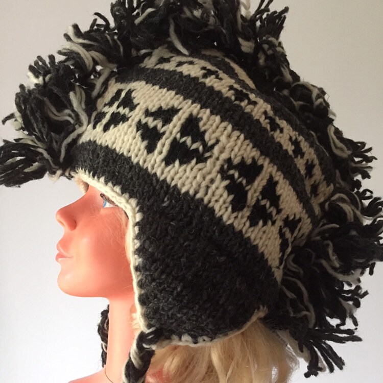 winter hat with mohawk