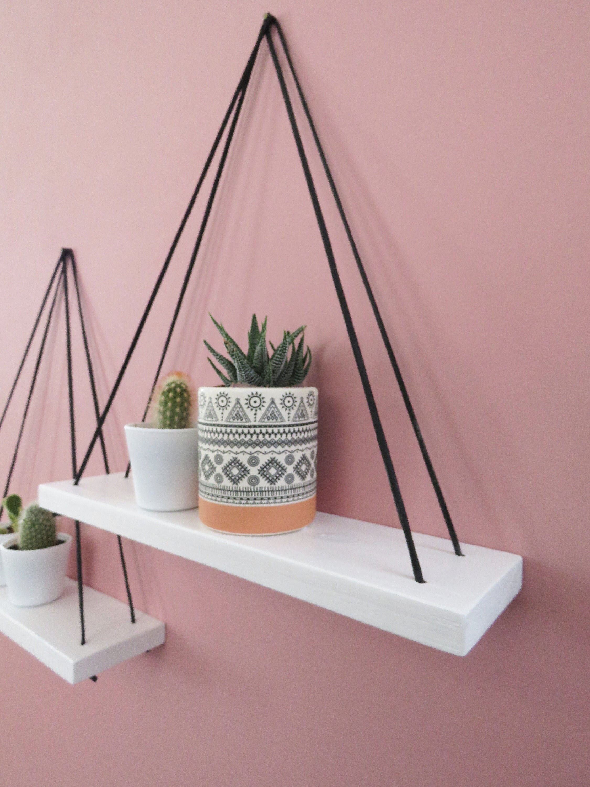 Small Hanging Shelf Floating Wall Shelves Plant Shelf Etsy