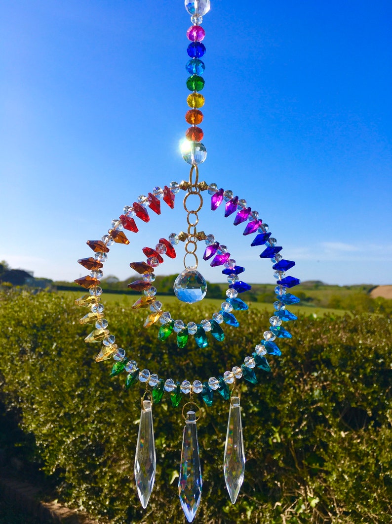 Rainbow Dreamcatcher Crystal Suncatcher Rainbow Maker Feng Etsy UK