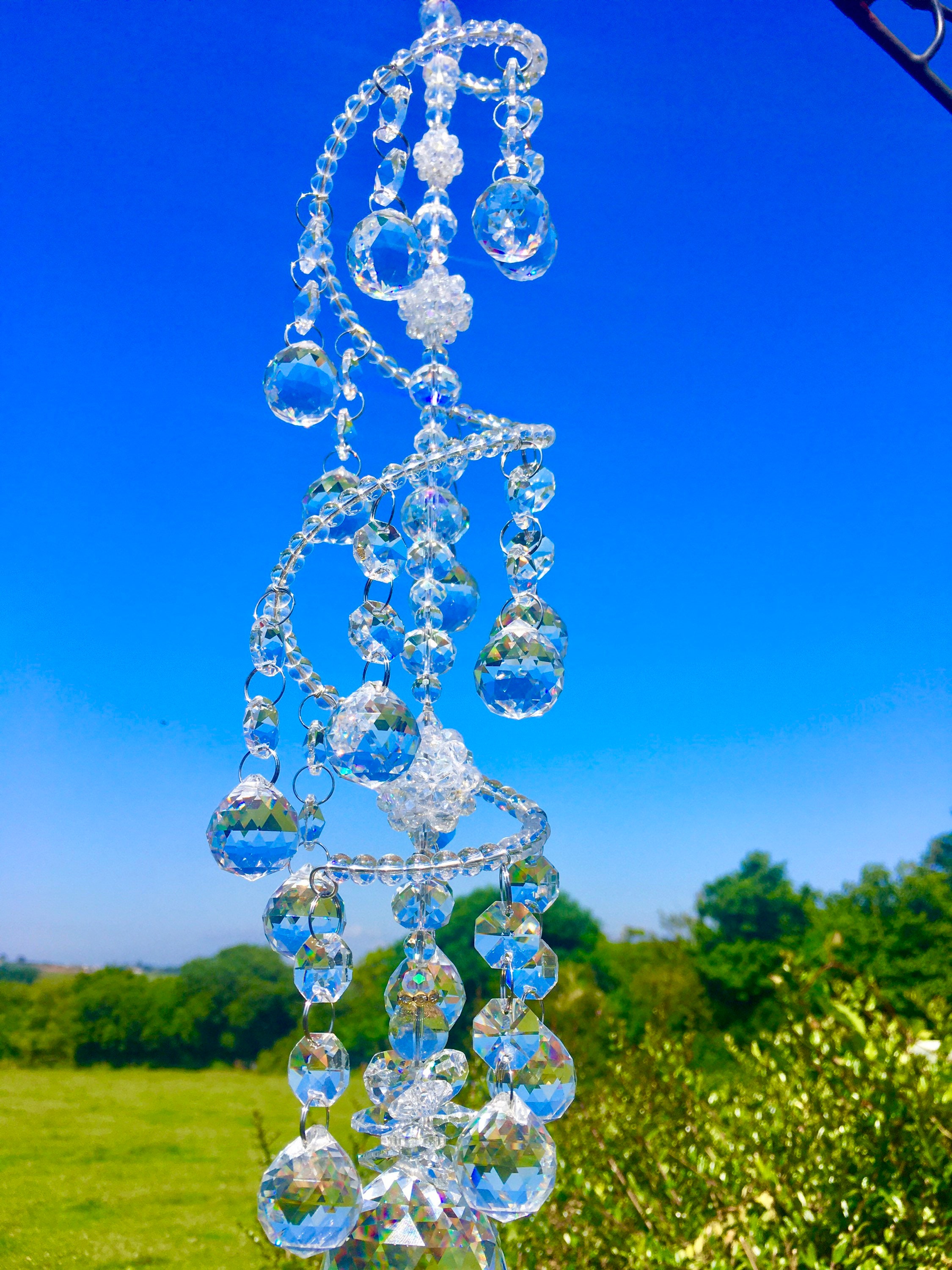 Crystal Ball Suncatcher Clear Crystal Spiral Rainbow Maker Etsy UK