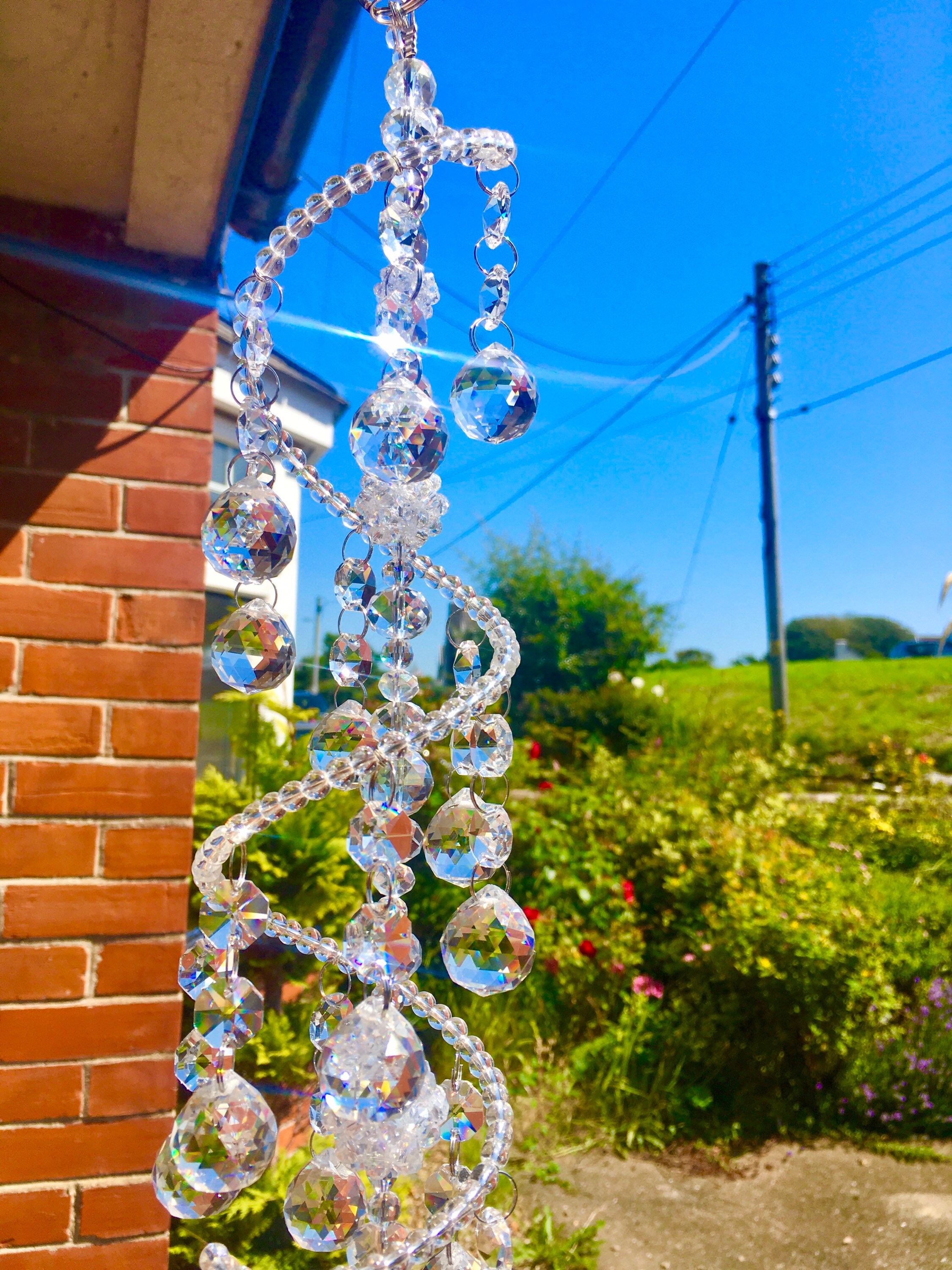 Crystal Ball Suncatcher Clear Crystal Spiral Rainbow Maker Etsy