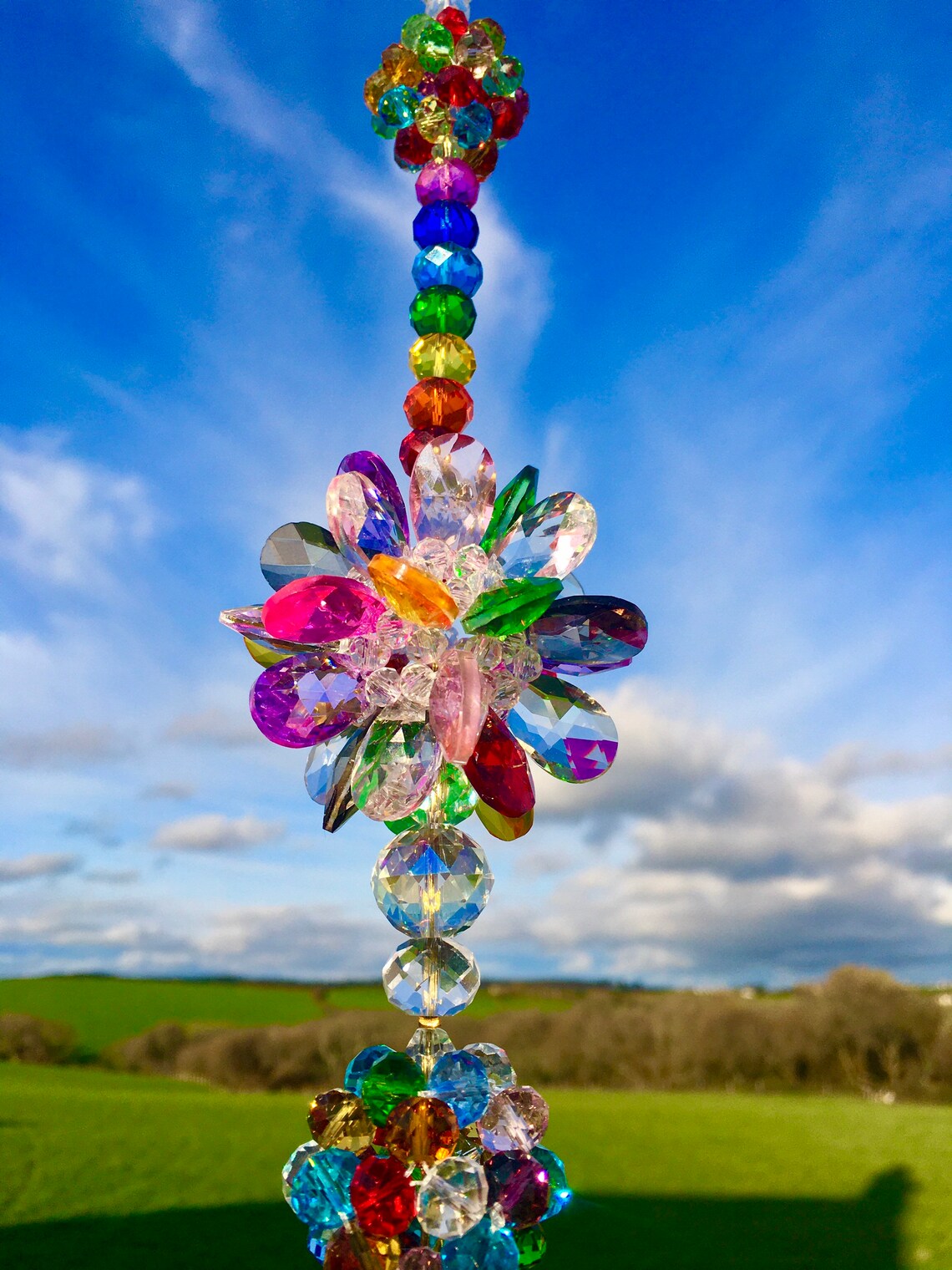 Rainbow Supernova Crystal Suncatcher Feng Shui Hanging Etsy