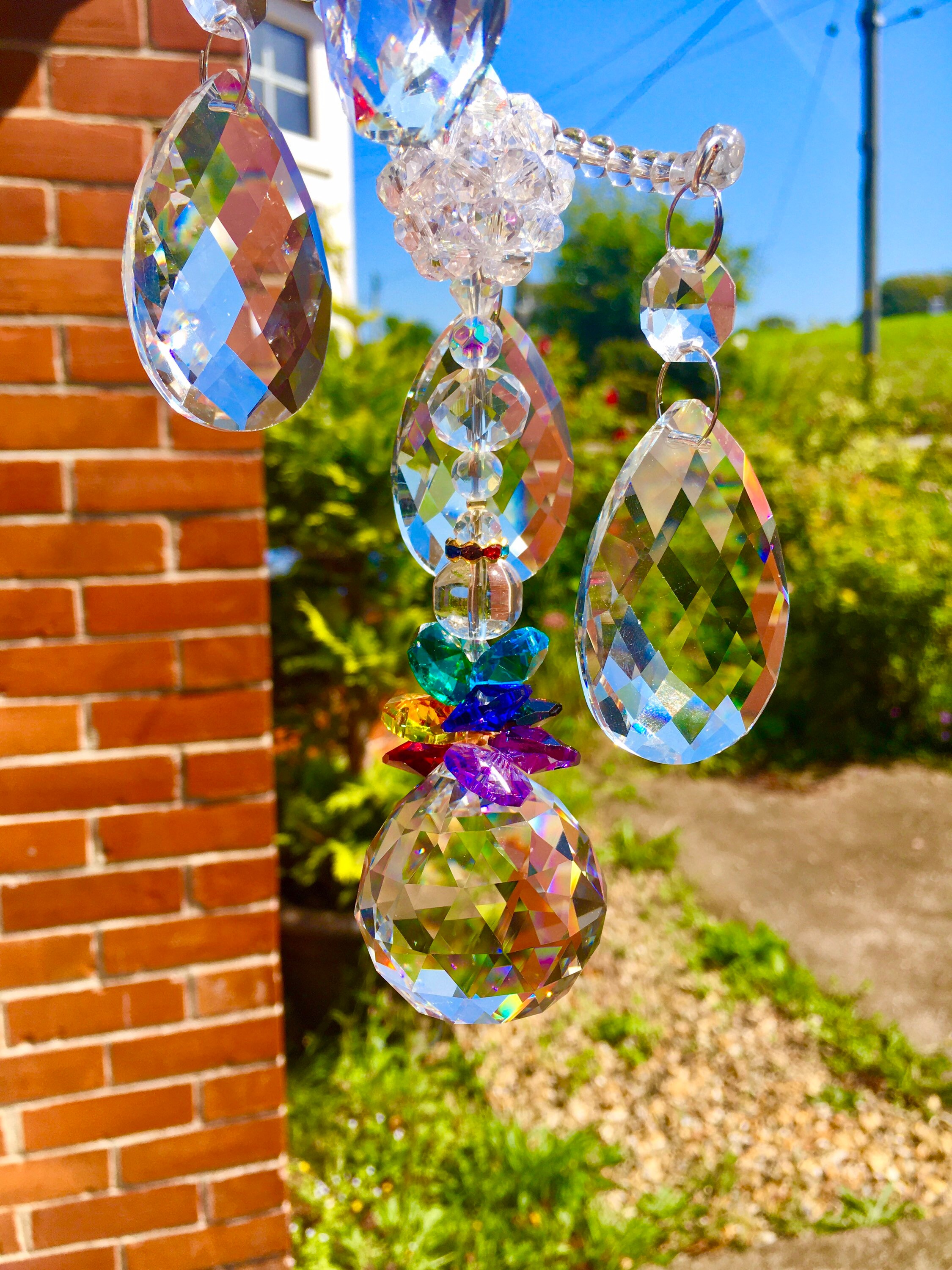 Large Drops Rainbow Spiral Suncatcher Rainbow Maker Crystal Etsy