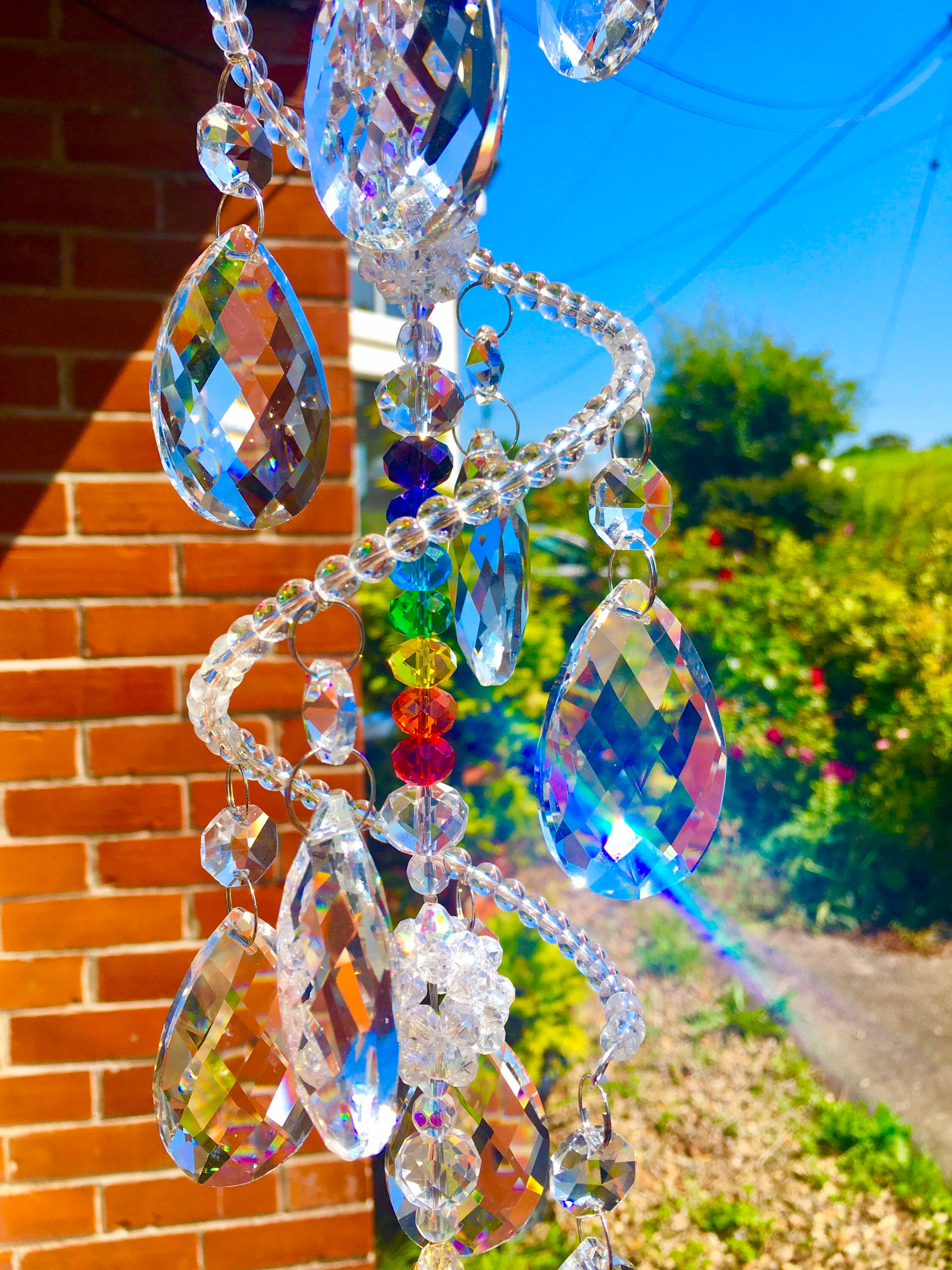 Large Drops Rainbow Spiral Suncatcher Rainbow Maker Crystal Etsy