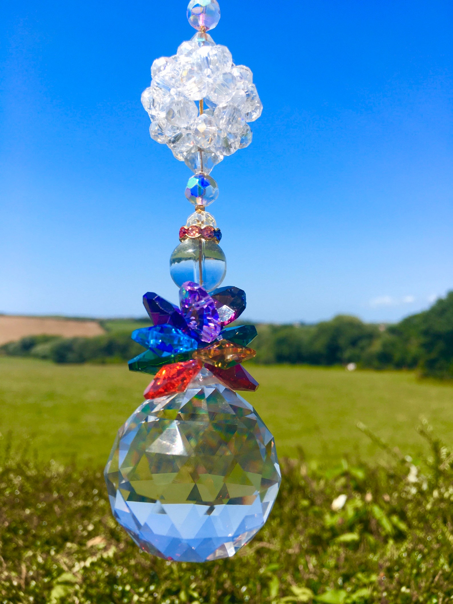 Crystal Rainbow Suncatcher Feng Shui Rainbow Maker Hanging Etsy