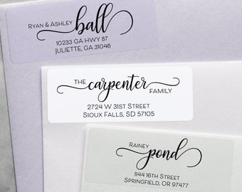 Unique Return Address Label, Calligraphy Script Address Sticker, Wedding Gift Idea, New Home Gift Idea, Mailing Label