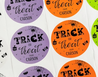 Halloween sticker, Trick or Treat sticker, Personalized Halloween Candy label & bag for School, Friend, Classroom, Teacher, kids