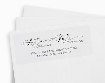 Couples Address Labels, Return Address Labels with Two Names, Living Together Address Stickers, Personalized Mailing Labels for Partners