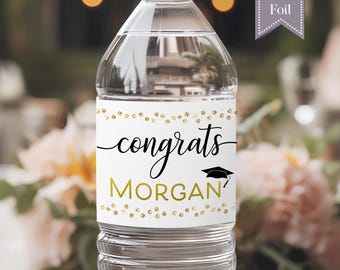 Graduation Water bottle labels, Class of 2026 Waterproof bottle stickers, Grad Party Favor labels