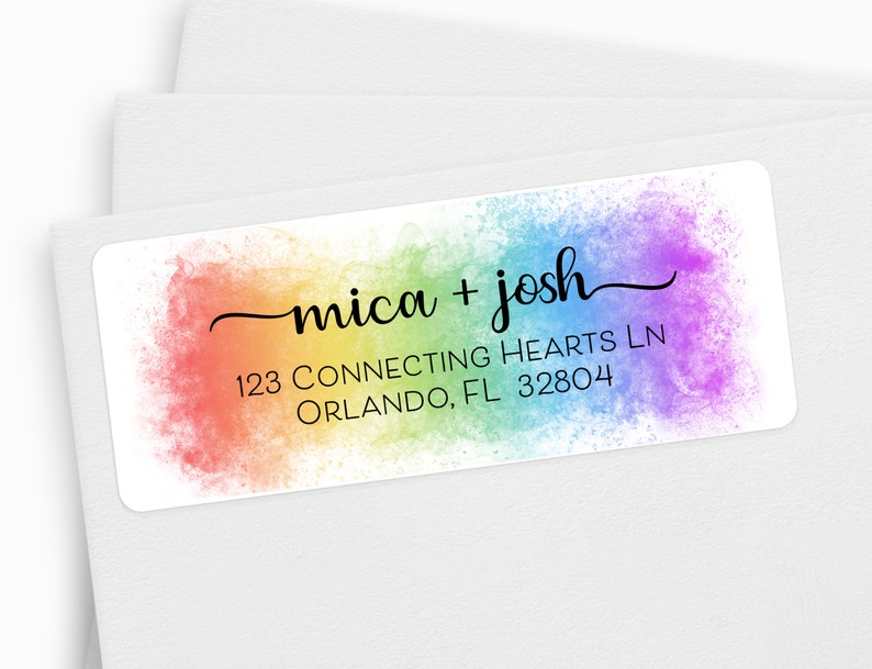 Rainbow Address Labels Colorful Mailing Label Pride Return - Etsy