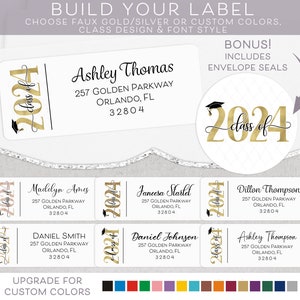 Class of 2024 Address Label, Graduation Invitation Return Address Label, Grad Announcement Address Stickers, Class of 2025 Mailing Address